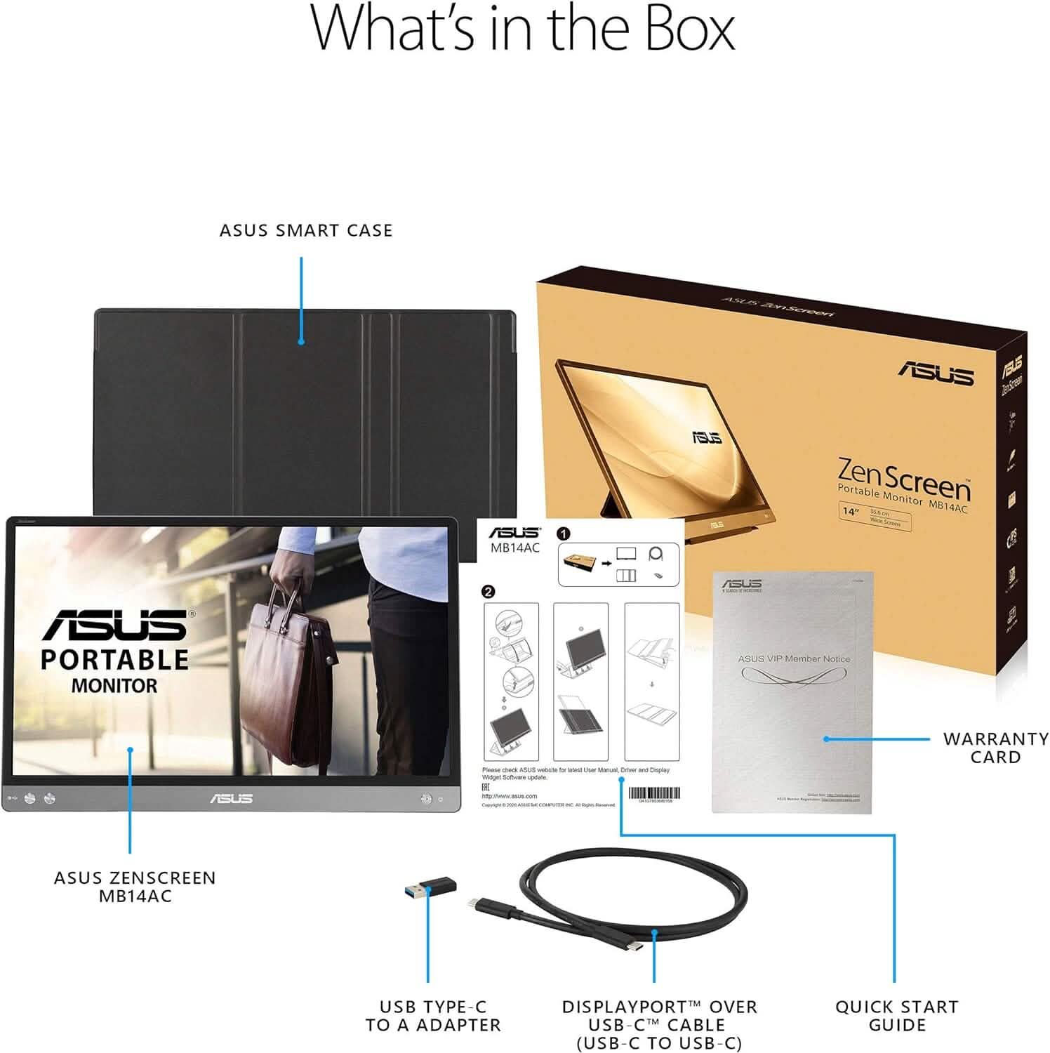 ASUS ZenScreen MB14AC 14” Portable USB Monitor Computer Accessories - DailySale