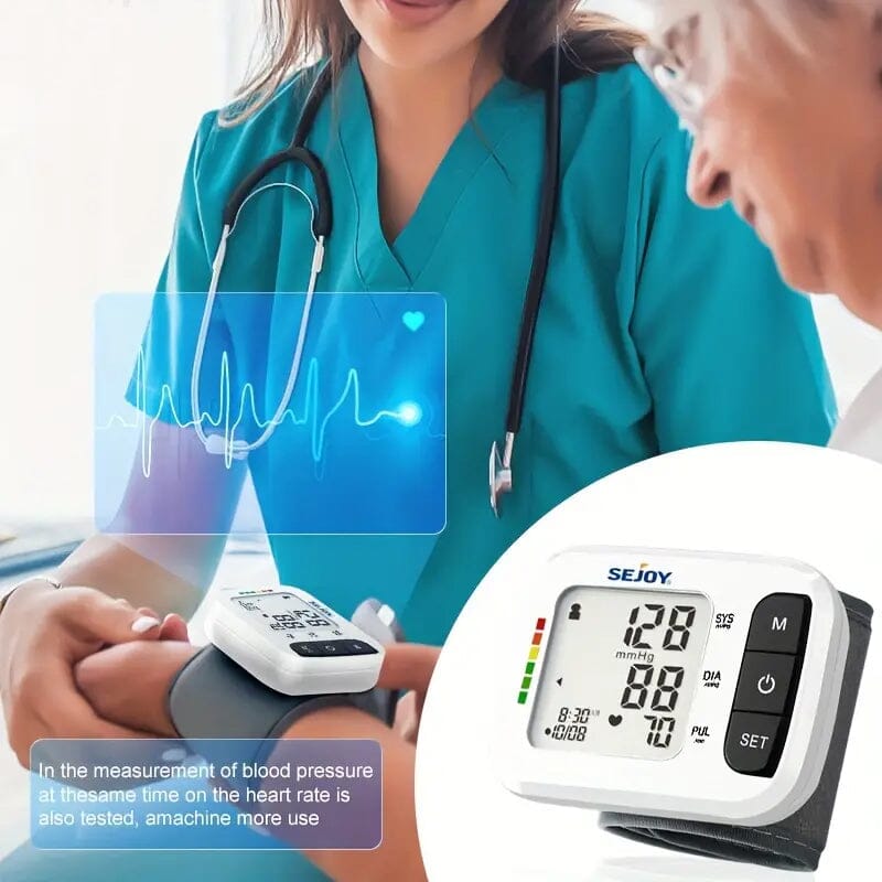 Automatic Digital Wrist Blood Pressure Monitor Wellness - DailySale