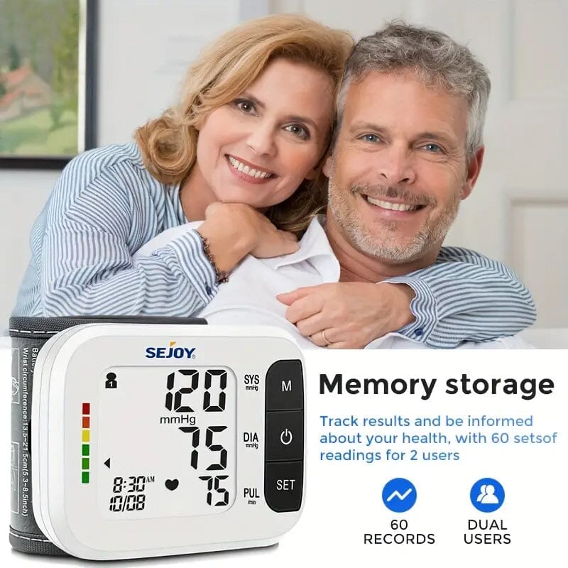 Automatic Digital Wrist Blood Pressure Monitor Wellness - DailySale