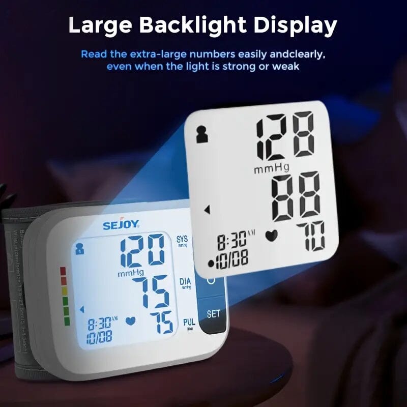 Automatic Digital Wrist Blood Pressure Monitor Wellness - DailySale