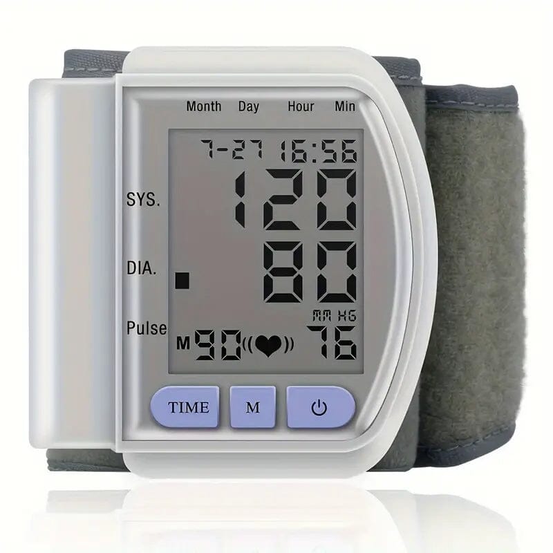 Automatic Digital Wrist Blood Pressure Monitor with Large LCD Display and Adjustable Cuff Wellness - DailySale