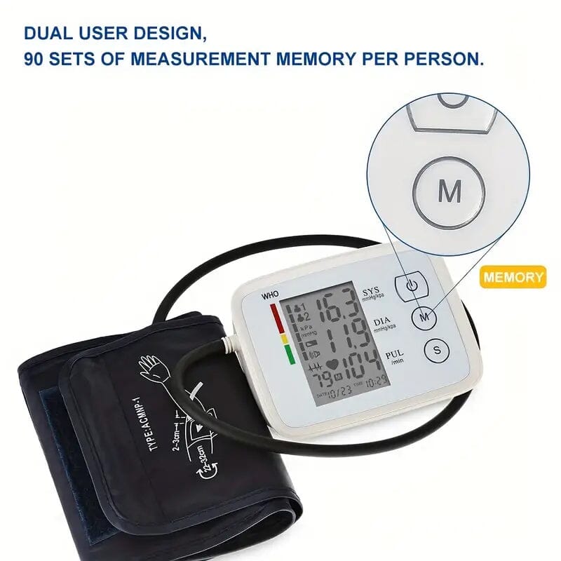 Automatic Upper Arm Blood Pressure Monitor with Heart Rate Wellness - DailySale