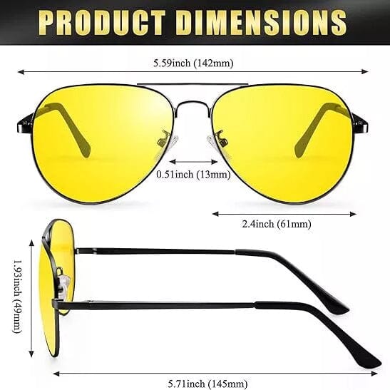 Aviator Tac Night Vision Glasses Polarized Sunglasses Anti Glare Driving Goggles Men's Shoes & Accessories - DailySale