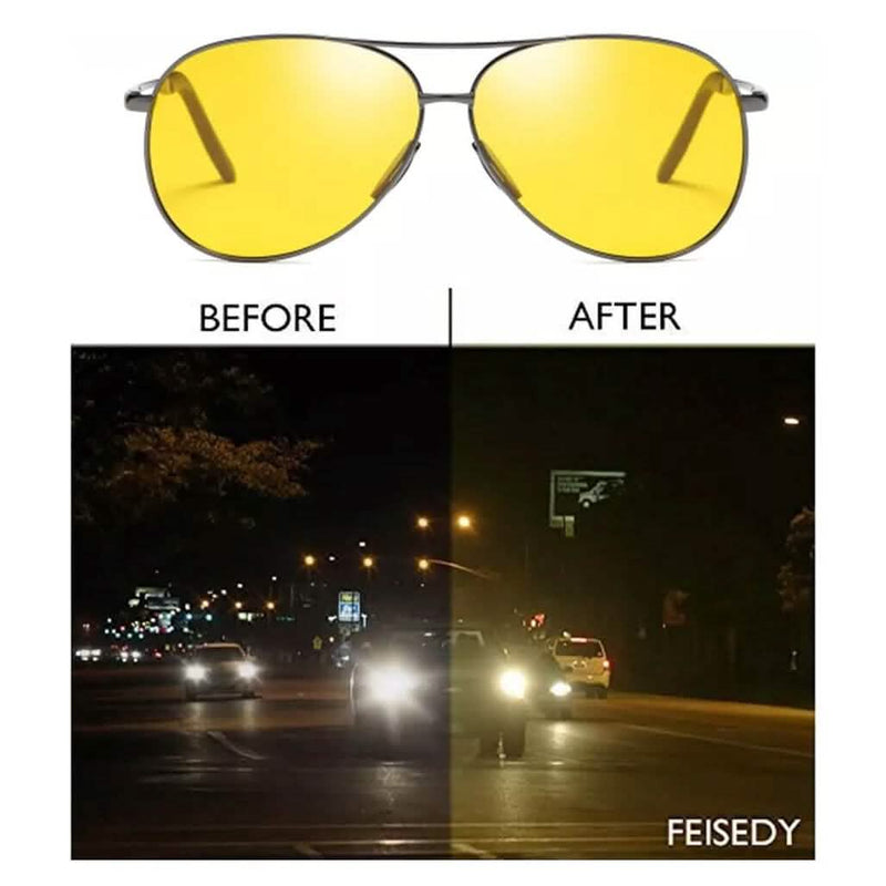 Aviator Tac Night Vision Glasses Polarized Sunglasses Anti Glare Driving Goggles Men's Shoes & Accessories - DailySale