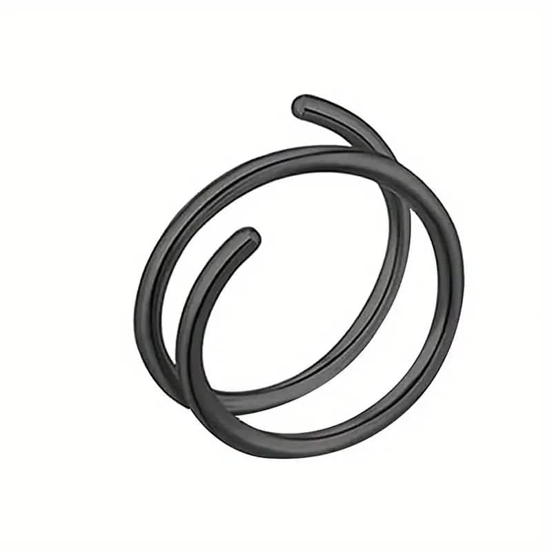 Stainless Steel Double Helix Nose Ring – 14K Gold Plated Hot Style Piercing Jewelry for Women