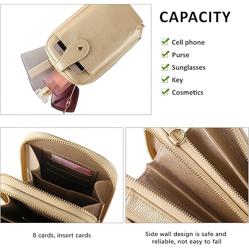 Capacity: phone, purse, sunglasses, keys and cosmetics