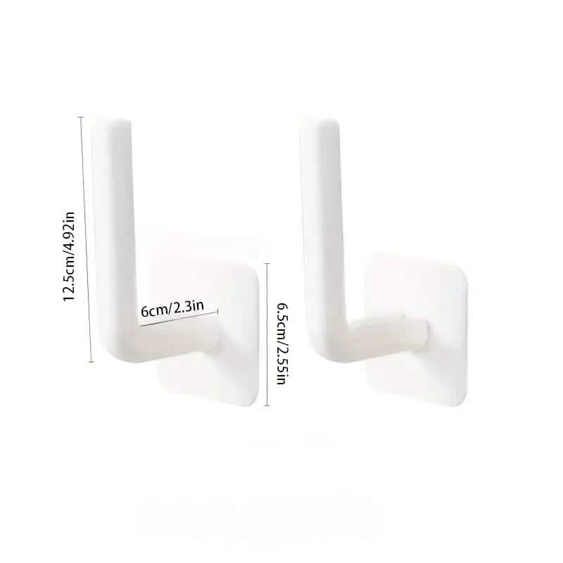 4-Pack: Adhesive Toilet Paper Holder, Wall Mount, White & Black