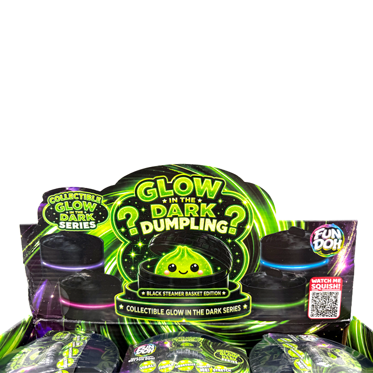 Fun Doh Collectible Glow-in-the-Dark Mystery Dumpling Squishy – Black Capsule