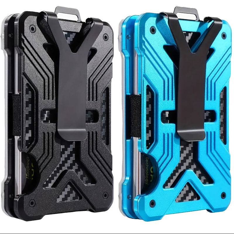 RFID Aluminum Money Clip Wallet – Ultra-Thin, Holds 15 Cards