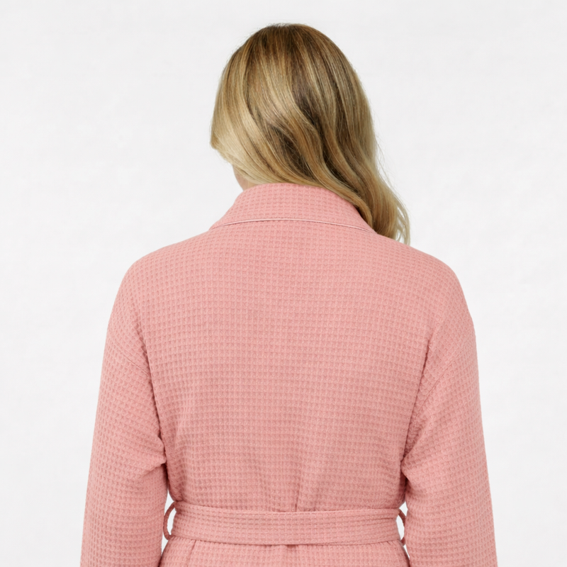 Knee-Length Waffle Robe for Women