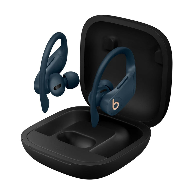 Dark blue Beats by Dr. Dre Powerbeats Pro In-Ear Wireless Headphones (Refurbished) shown in its open case, available at Dailysale