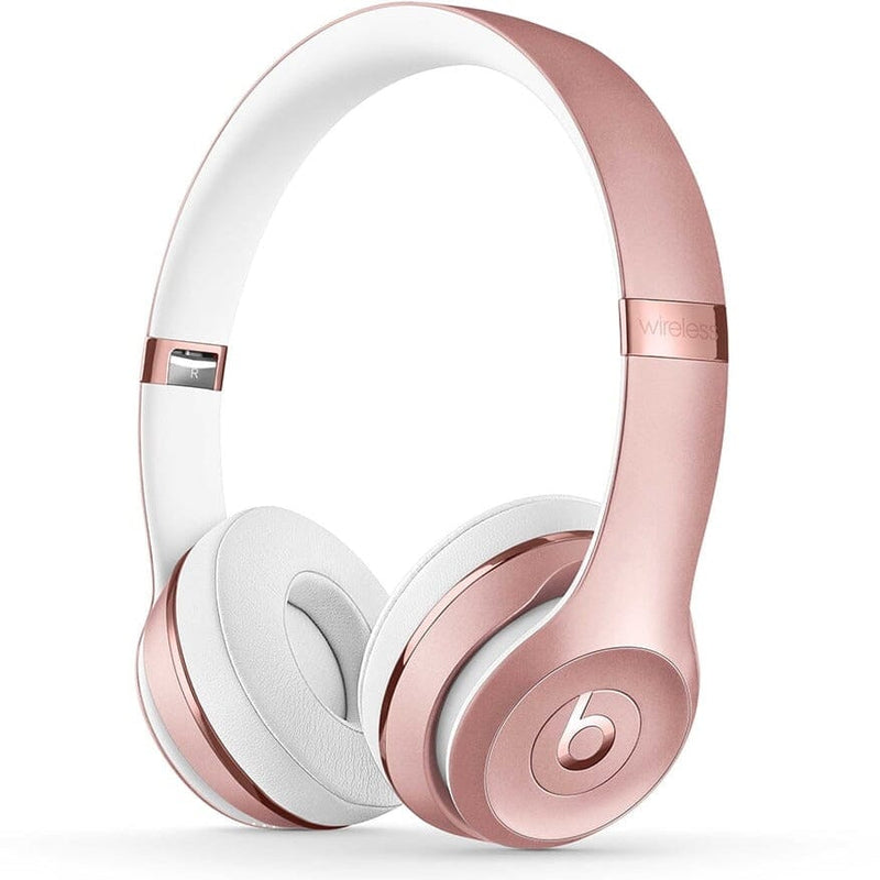 Angled view of Beats by Dr. Dre Solo 2 Wired On-Ear Headphone Solo2 (Refurbished) in rose gold