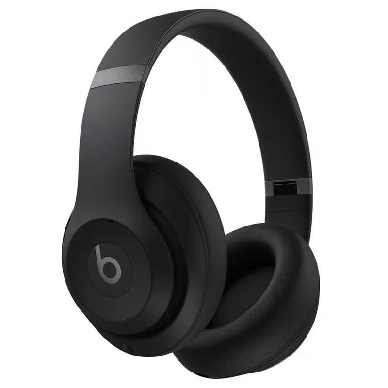 Right angled view of a pair of black Beats Studio Pro Wireless Bluetooth Noise Cancelling Headphones (Refurbished)