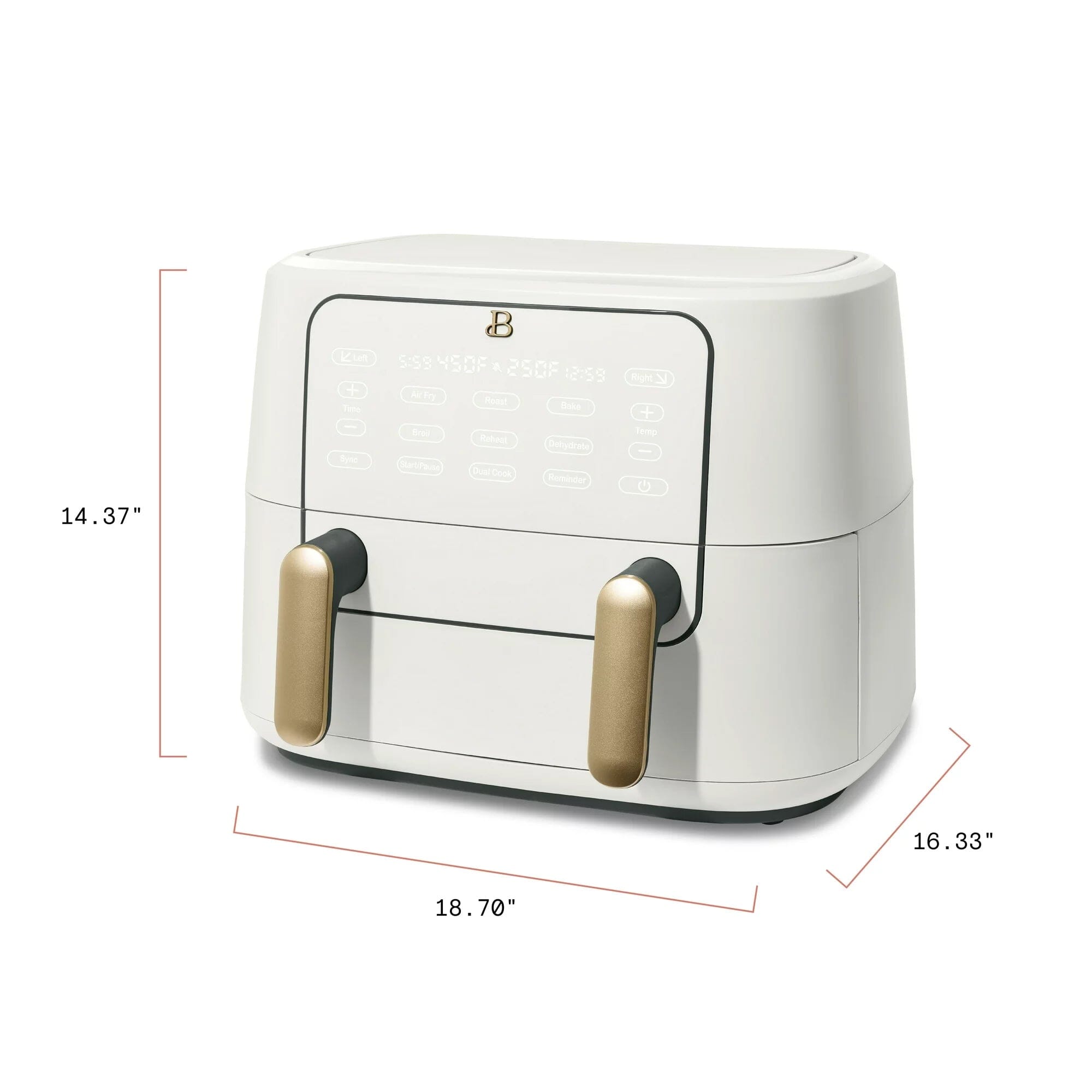 Beautiful 9 QT TriZone Air Fryer White Icing by Drew Barrymore Kitchen Appliances - DailySale