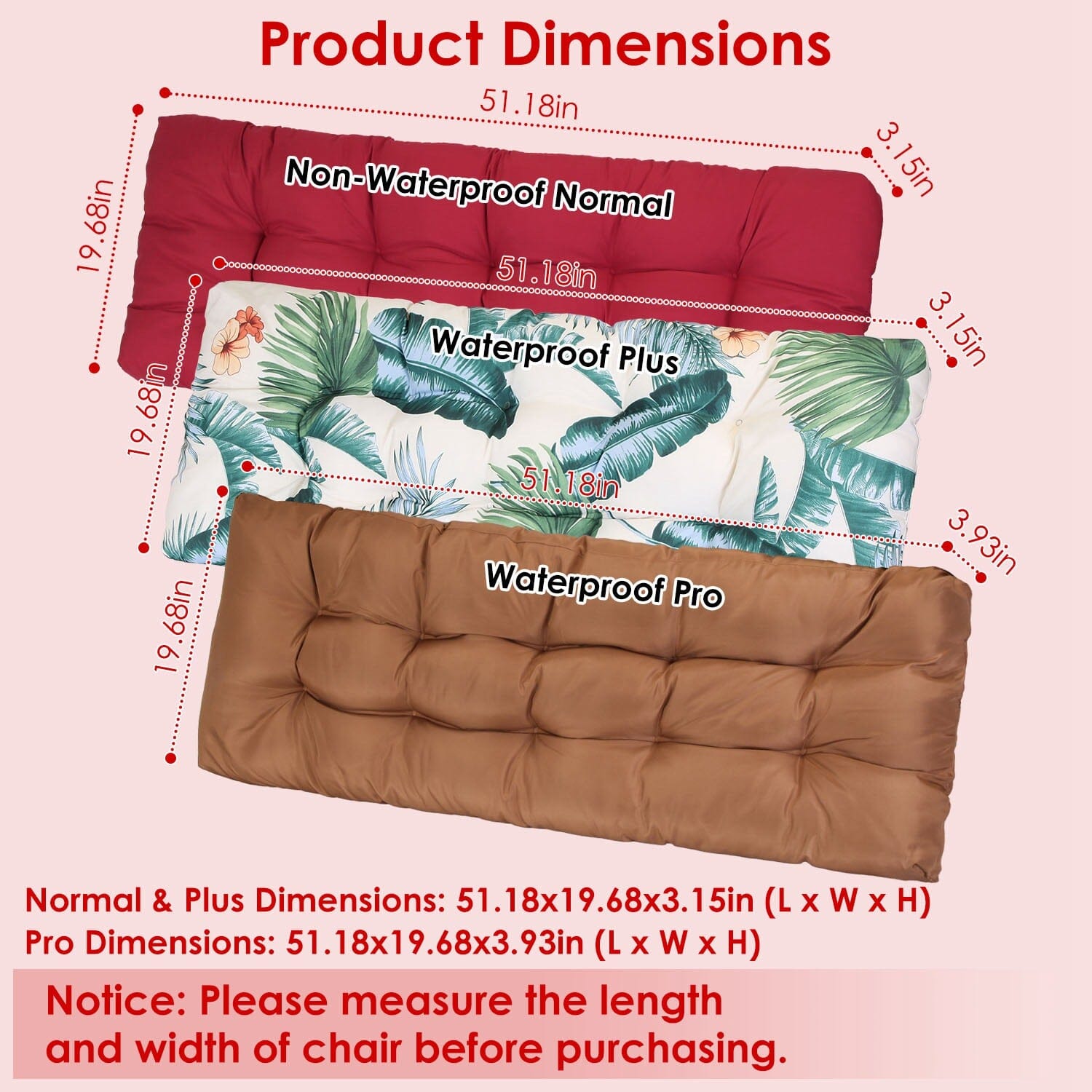 Bench Seat Cushion for Indoor Outdoor Furniture Non-Slip Garden & Patio - DailySale