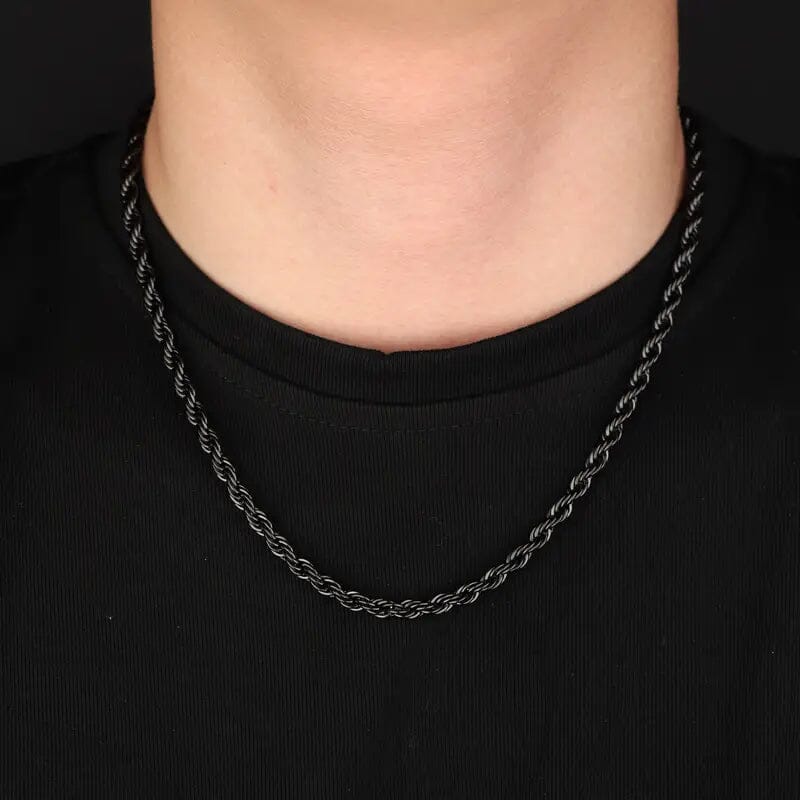 Black Chain Style Titanium Steel Fashion Necklace for Men Necklaces - DailySale