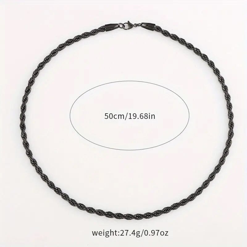 Black Chain Style Titanium Steel Fashion Necklace for Men Necklaces - DailySale