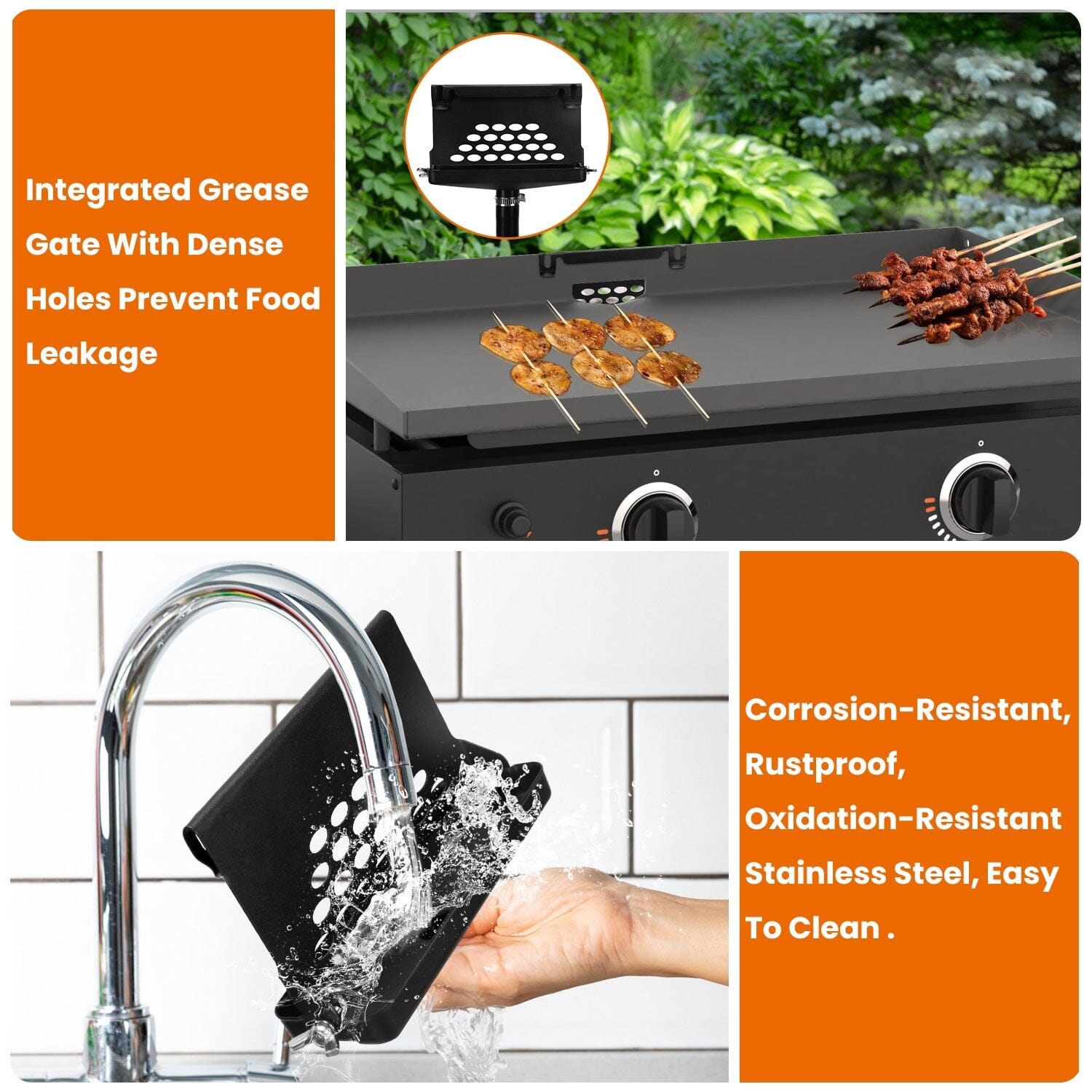 Blackstone Griddle Grease Catcher with Heat Resistant Hose Stainless Steel Garden & Patio - DailySale