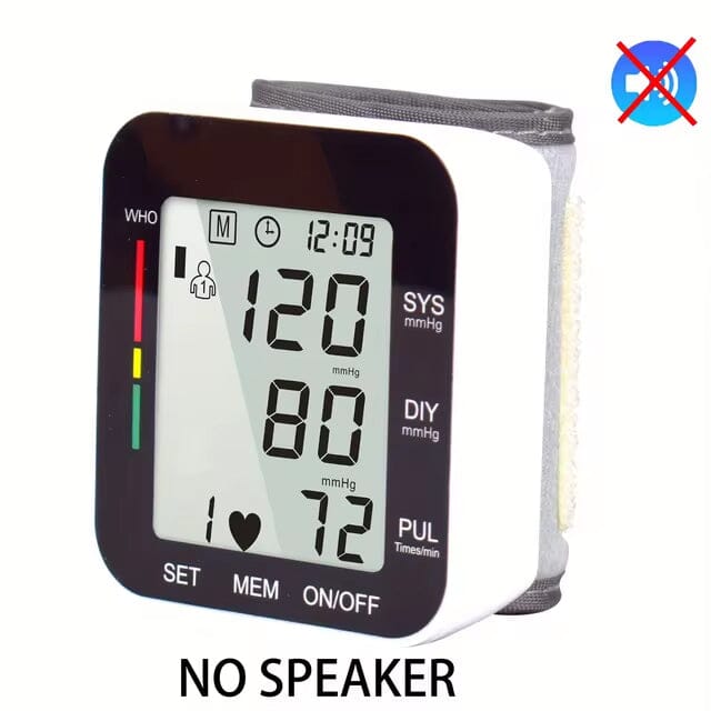 Blood Pressure Monitor Digital Wrist Blood Pressure Machine Automatic Cuff BP Detector Wellness Black No Voice - DailySale