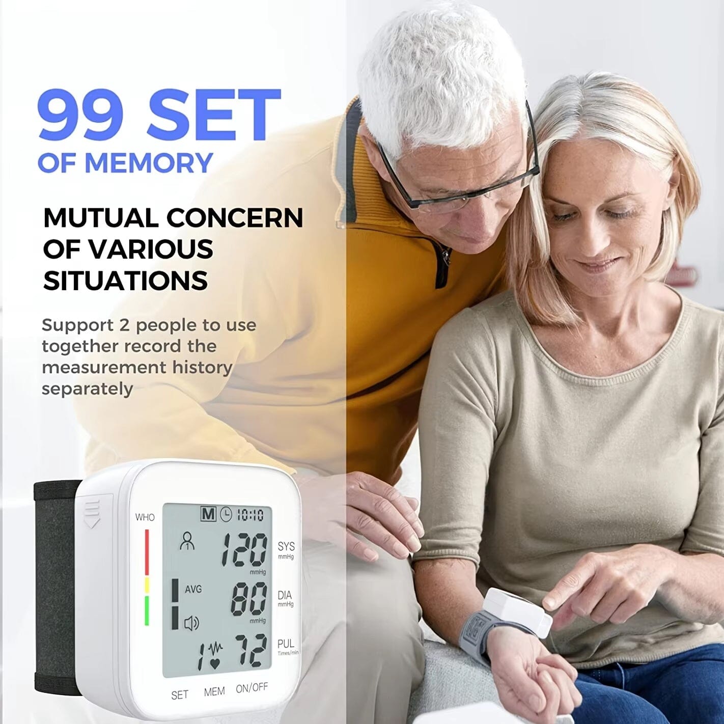 Blood Pressure Monitor Digital Wrist Blood Pressure Machine Automatic Cuff BP Detector Wellness - DailySale