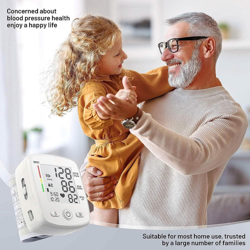 Blood Pressure Monitor Digital Wrist BP Machine Automatic BP Cuff with 2 Users 180 Memory Voice Large LCD Display Wellness - DailySale