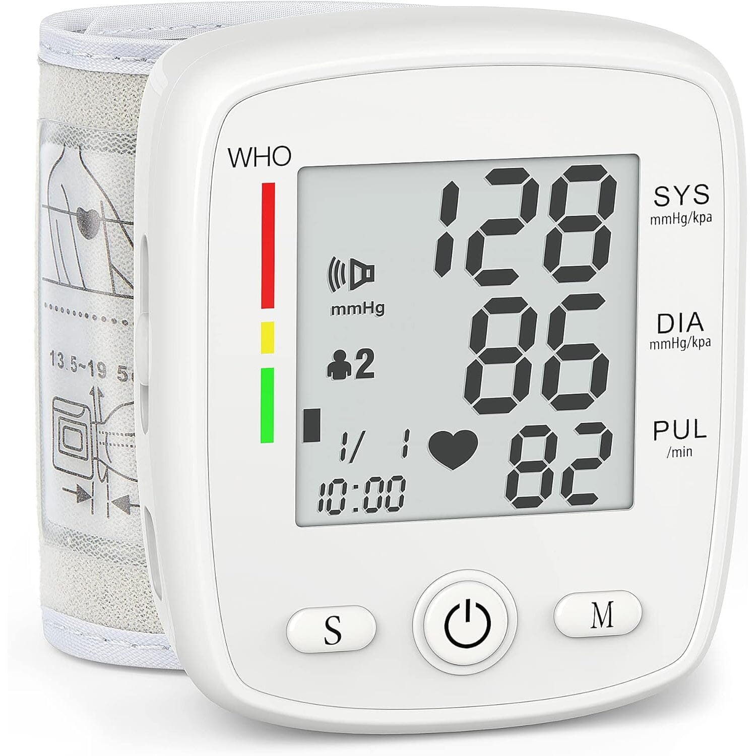 Blood Pressure Monitor Digital Wrist BP Machine Automatic BP Cuff with 2 Users 180 Memory Voice Large LCD Display Wellness White - DailySale