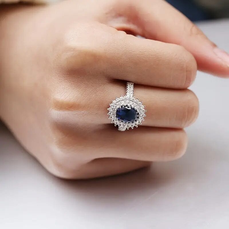 Blue Cubic Zirconia Ring Rings - DailySale