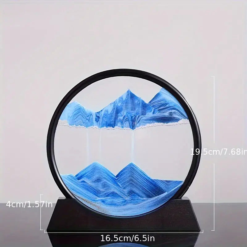 Blue Quicksand Art Glass Ornament - 3D Moving Sand Painting Furniture & Decor - DailySale