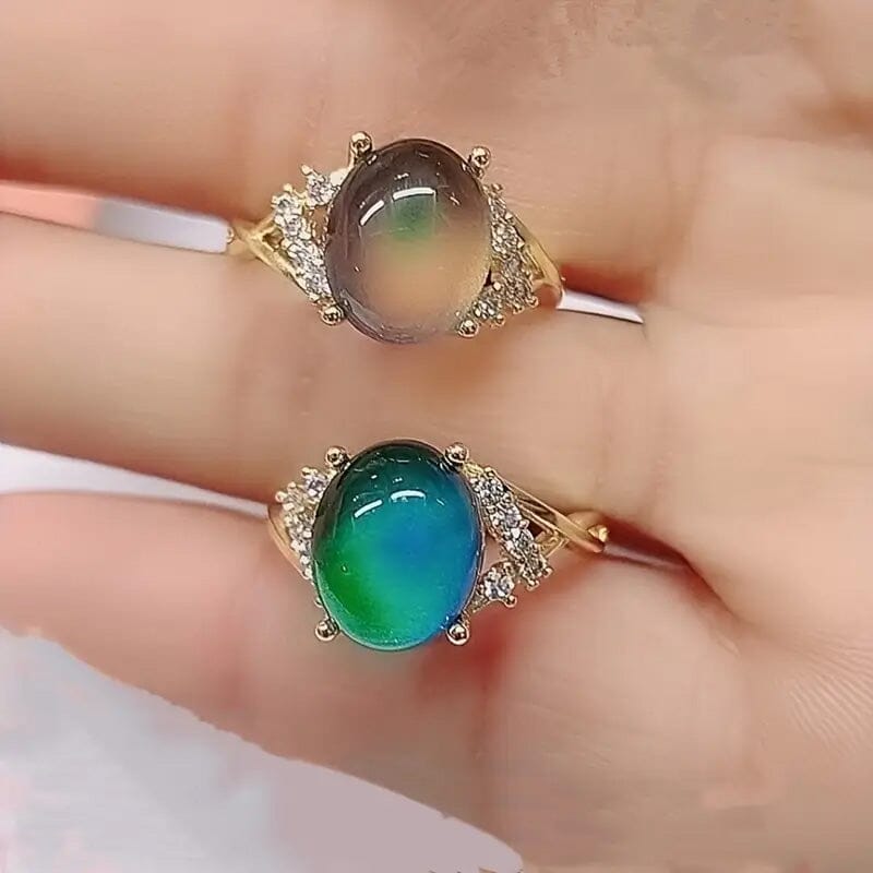 Boho Style Color Changing Mood Stone Cuff Rings Rings - DailySale