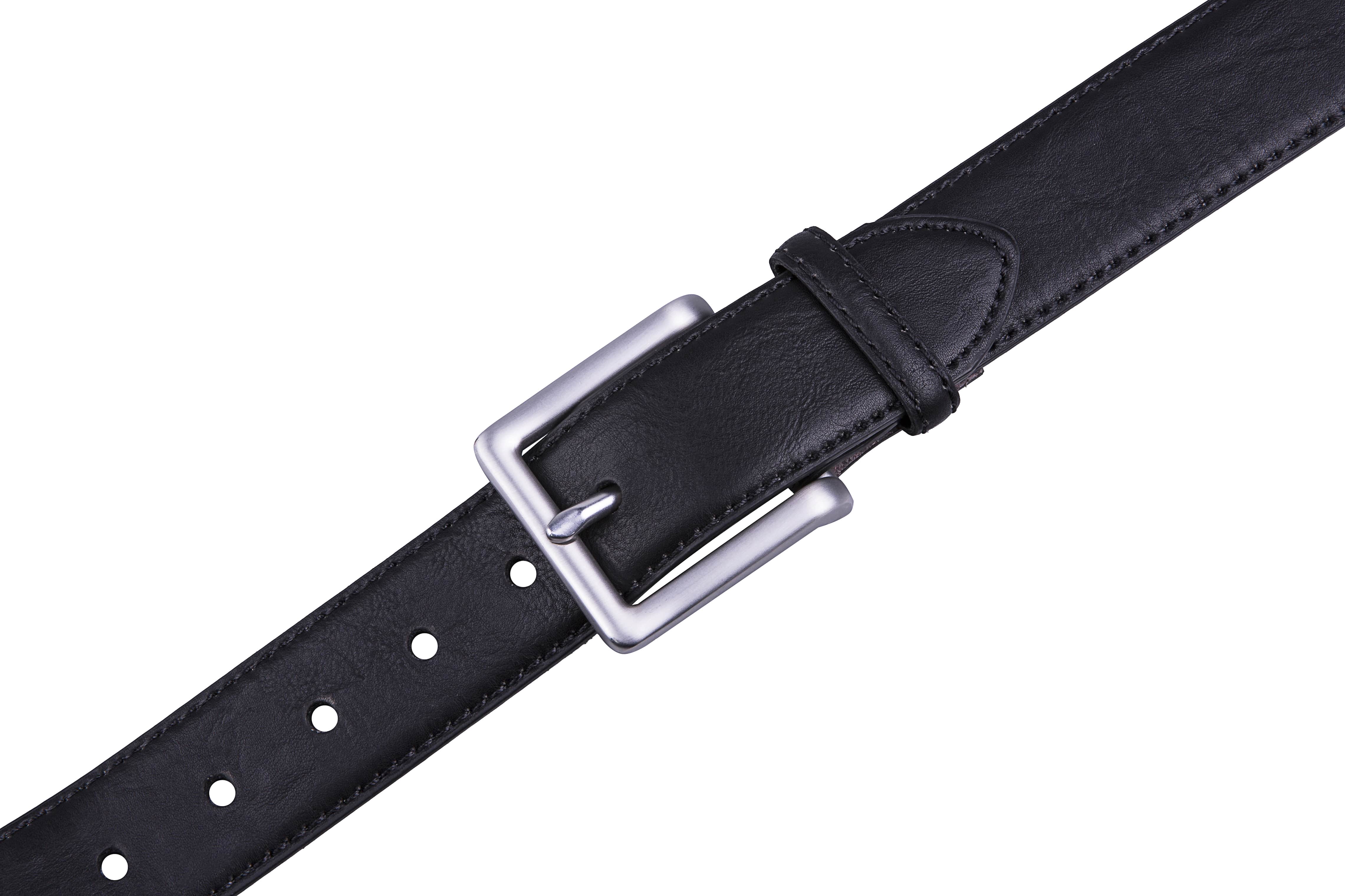 Bonded Leather Belt for Men – Nickel Buckle, 1.4" Strap