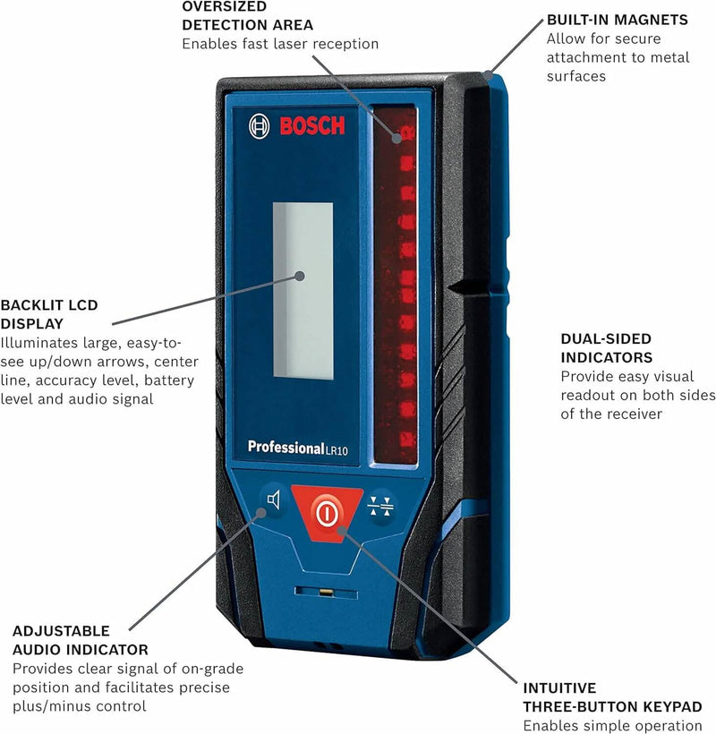 Bosch LR10 500 Ft. Rotary Laser Receiver Home Improvement - DailySale