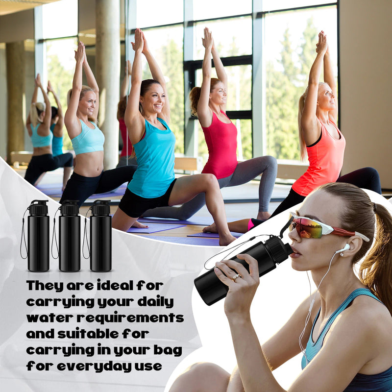 Black water bottle in use at the gym