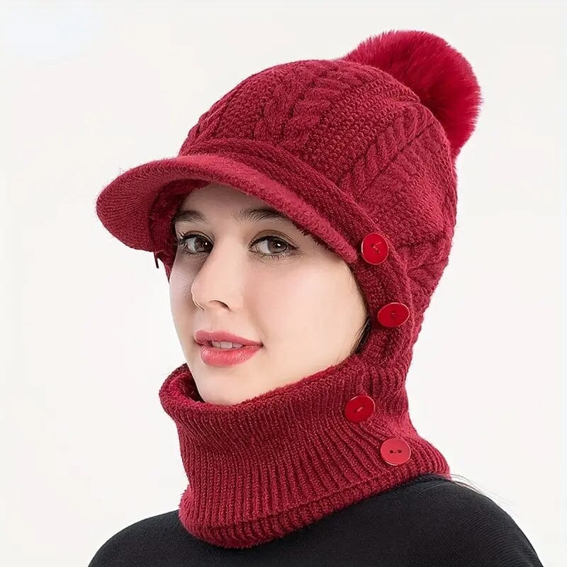 Breathable Winter Thermal Balaclava Hat Women's Shoes & Accessories Burgundy - DailySale