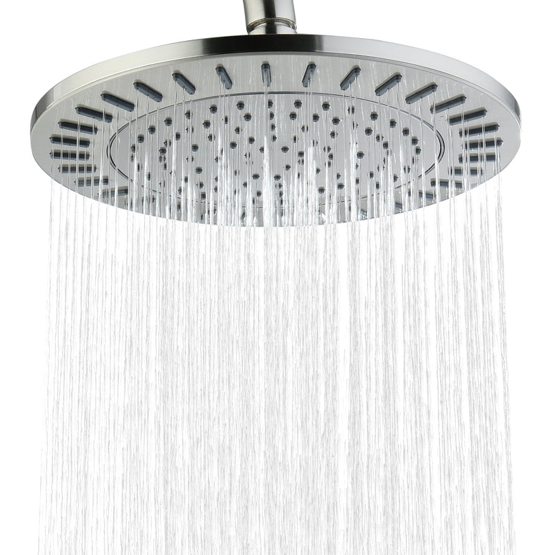 Bright Showers Waterfall Shower Head with Adjustable Angle and Anti-clogging Silicone Nozzles,9 inch