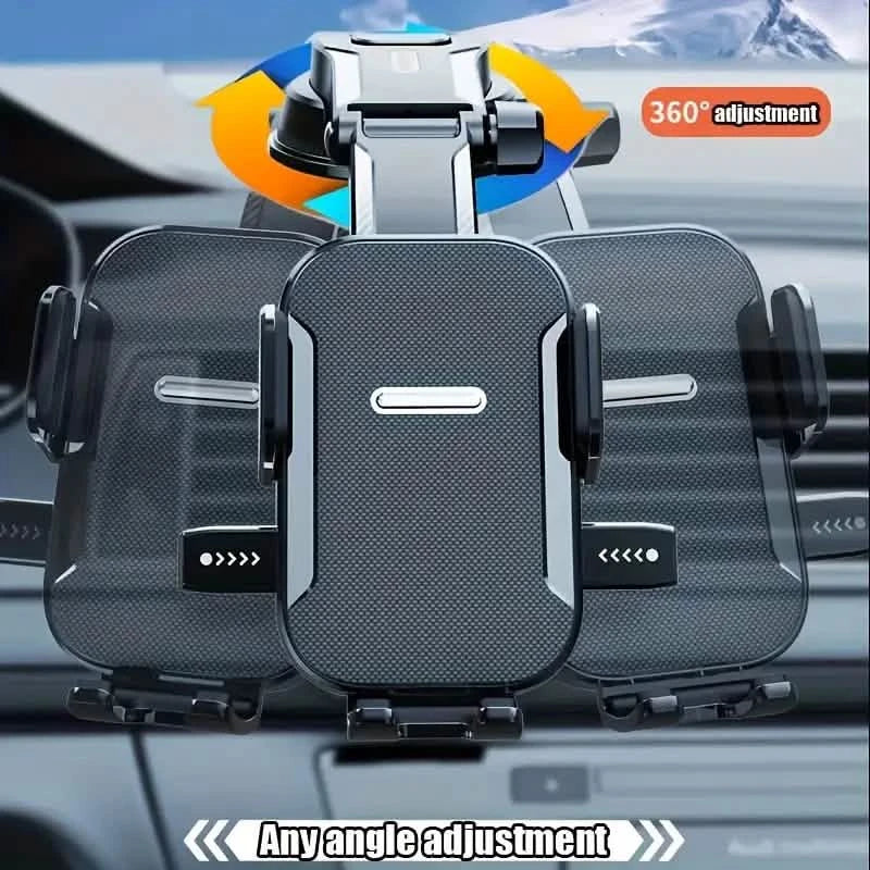 Adjustable Car Phone Holder – Suction Cup Dashboard Mount, Anti-Slip Grip, iPhone & Android