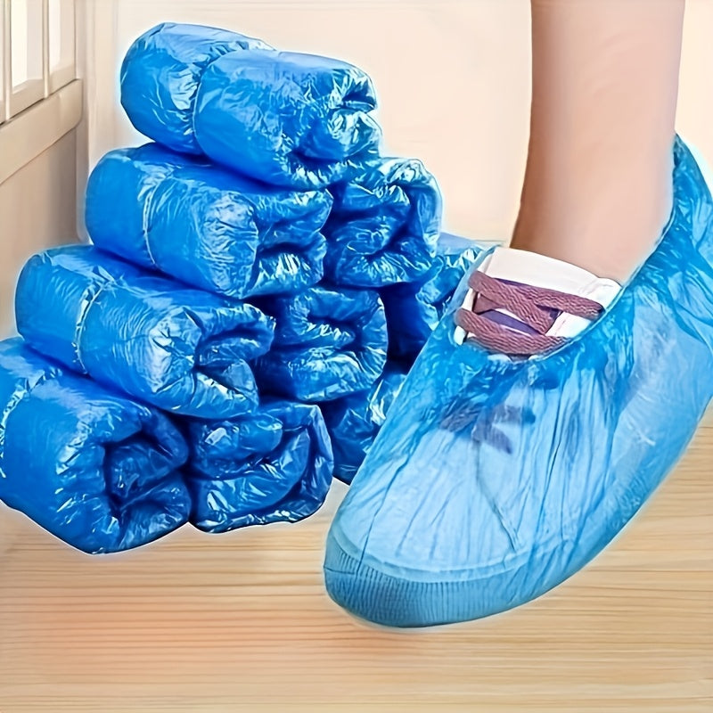 Disposable Plastic Shoe Covers – 100 Pack, Waterproof & Slip-Resistant