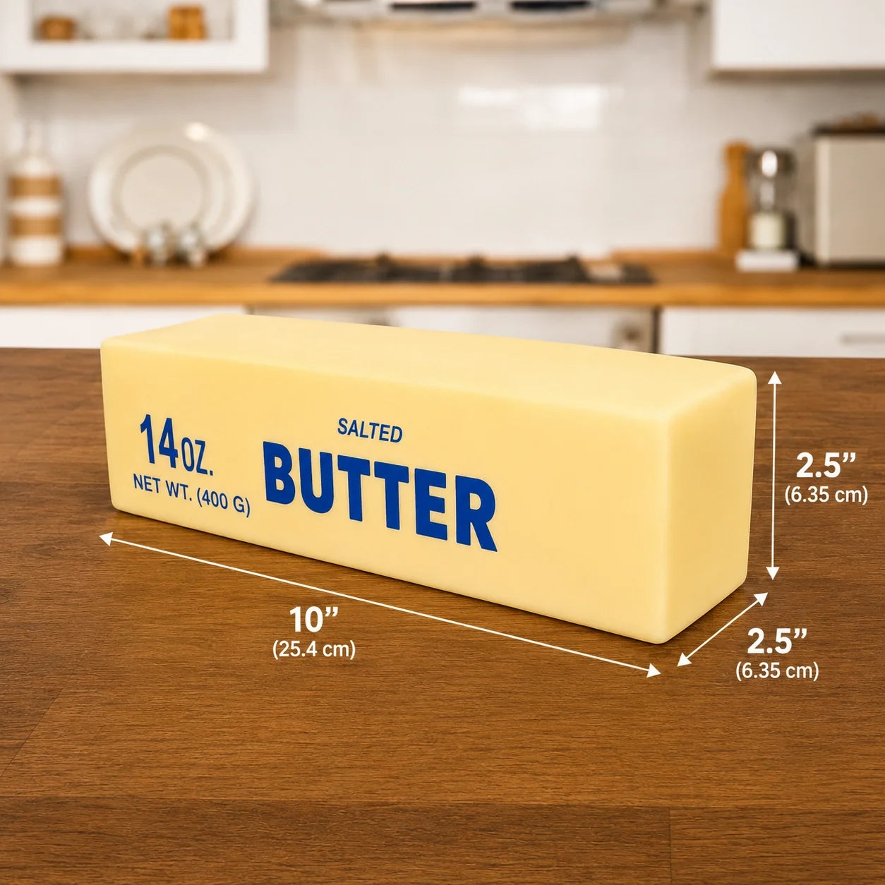 Taba Giant Salted Butter Stick Squishy 10" | Jumbo Slow Rise TPR Sensory Fidget Toy