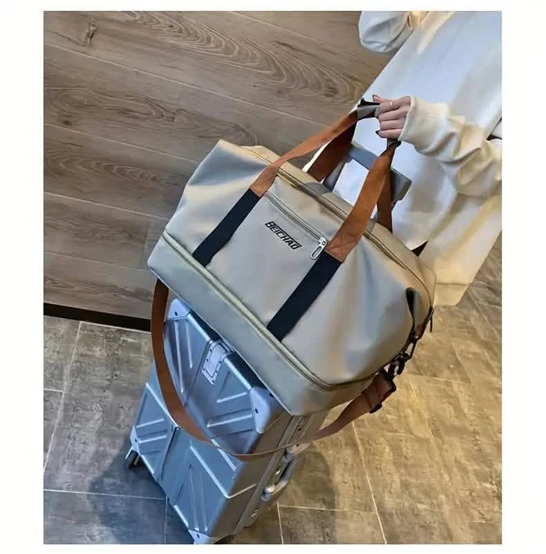 Nylon Duffel Bag for Travel – Large Capacity, Foldable, Shoe Compartment – Men & Women