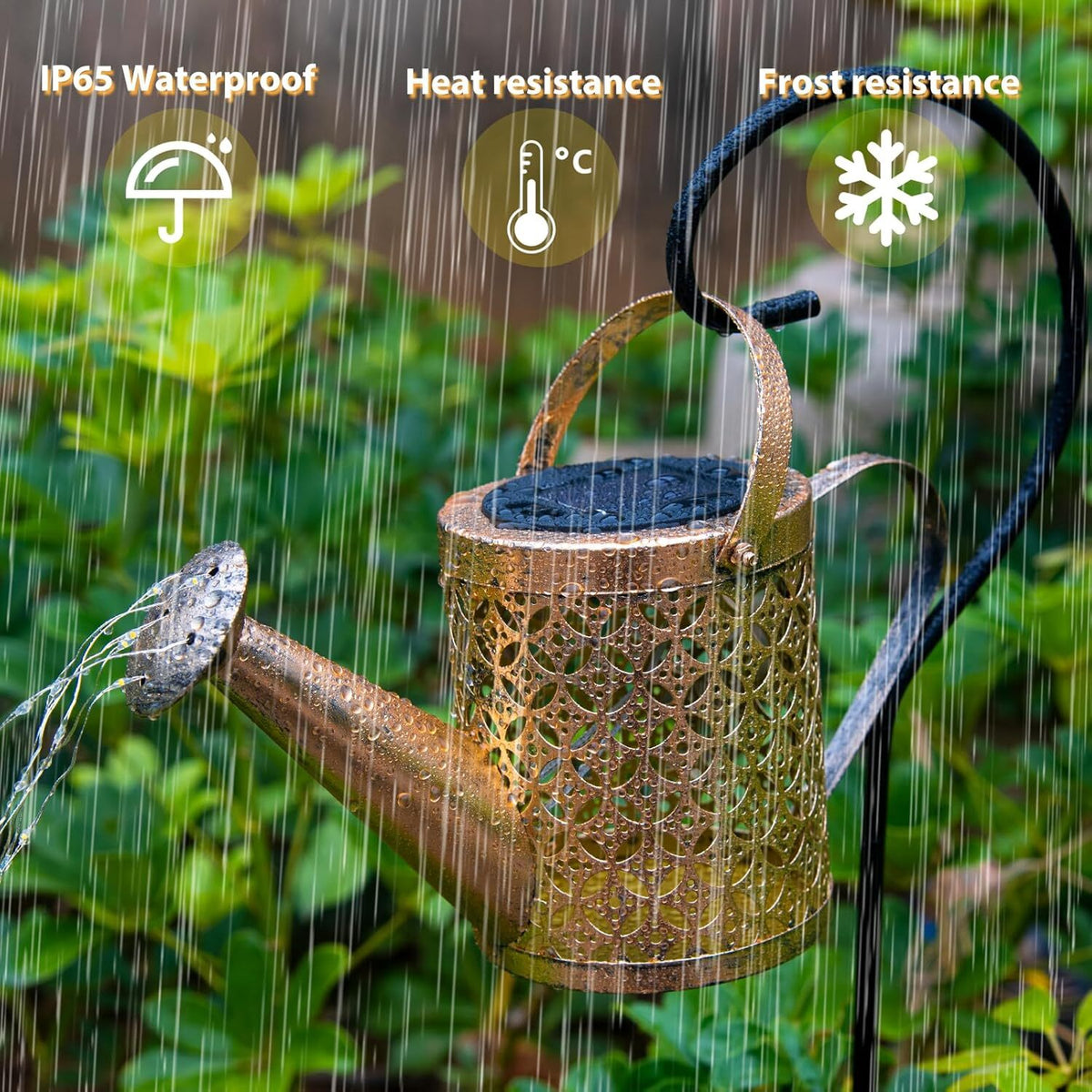 IP65 water resistant, heat resistant and frost resistant