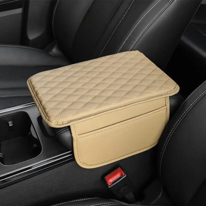 Car Interior Leather Armrest Storage Bag Automotive Beige - DailySale