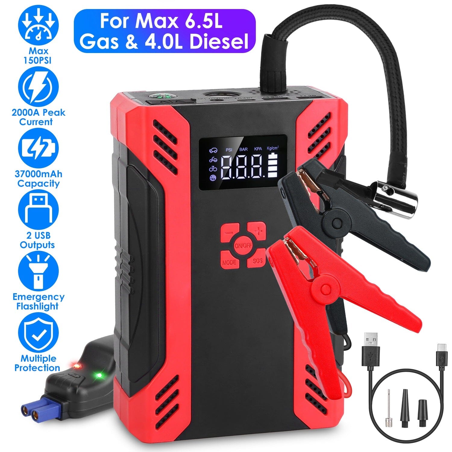 Car Jump Starter with Air Compressor Automotive - DailySale