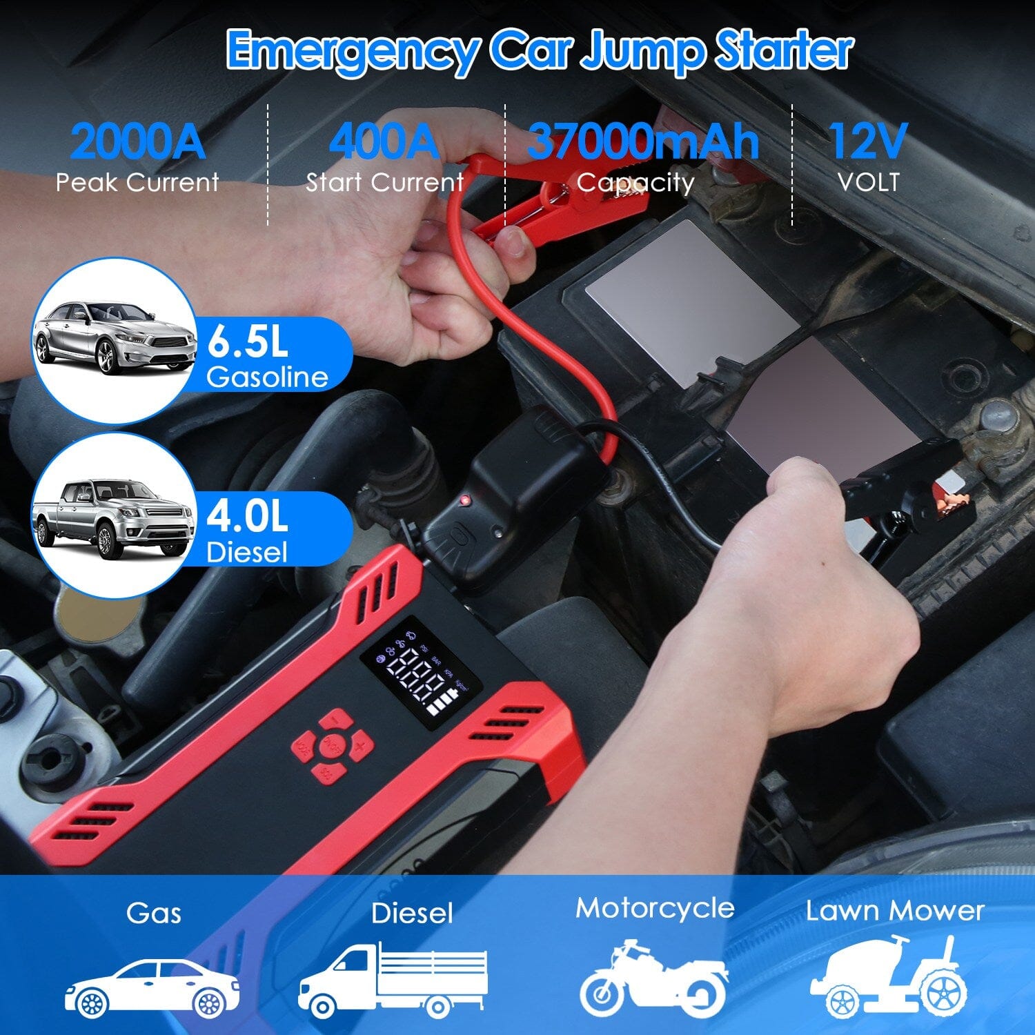 Car Jump Starter with Air Compressor Automotive - DailySale