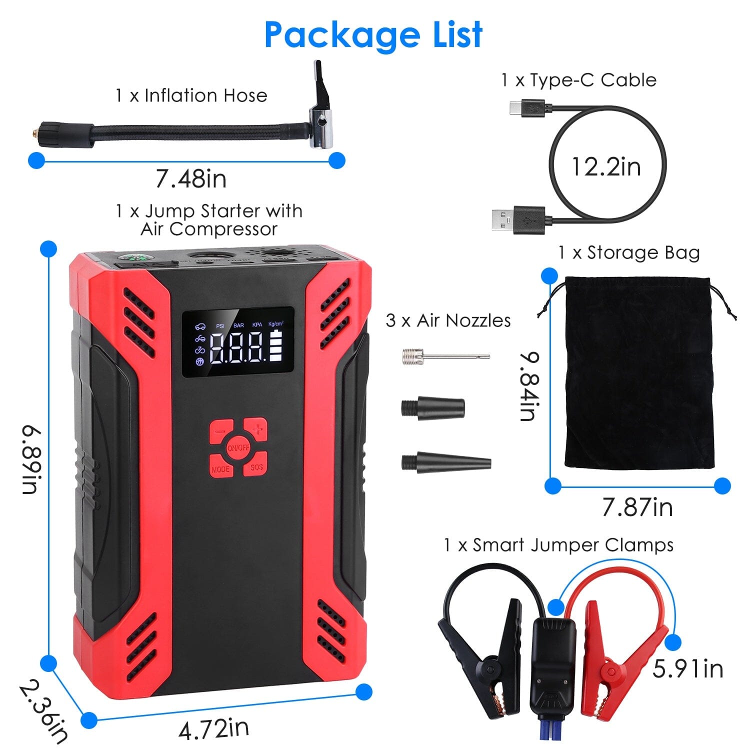 Car Jump Starter with Air Compressor Automotive - DailySale