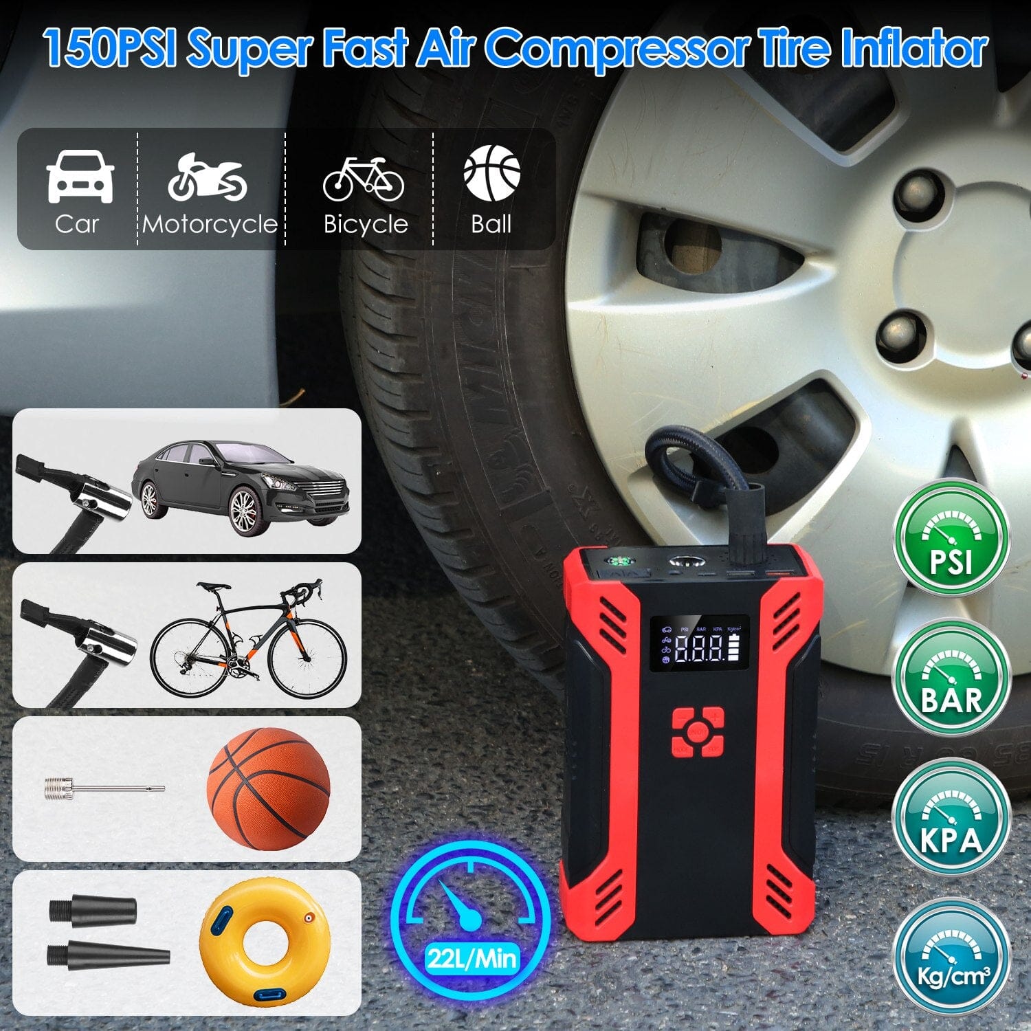 Car Jump Starter with Air Compressor Automotive - DailySale