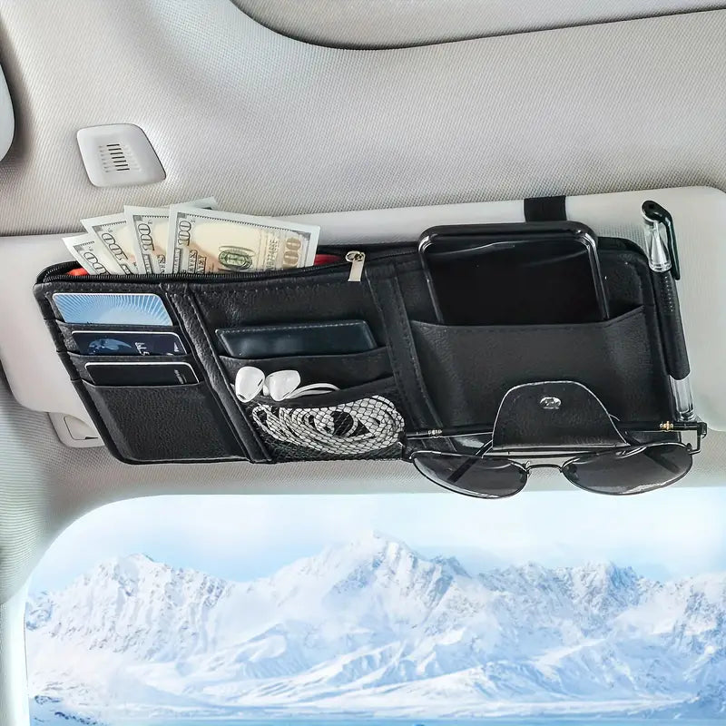 Car Sun Visor Organizer Automotive Black - DailySale