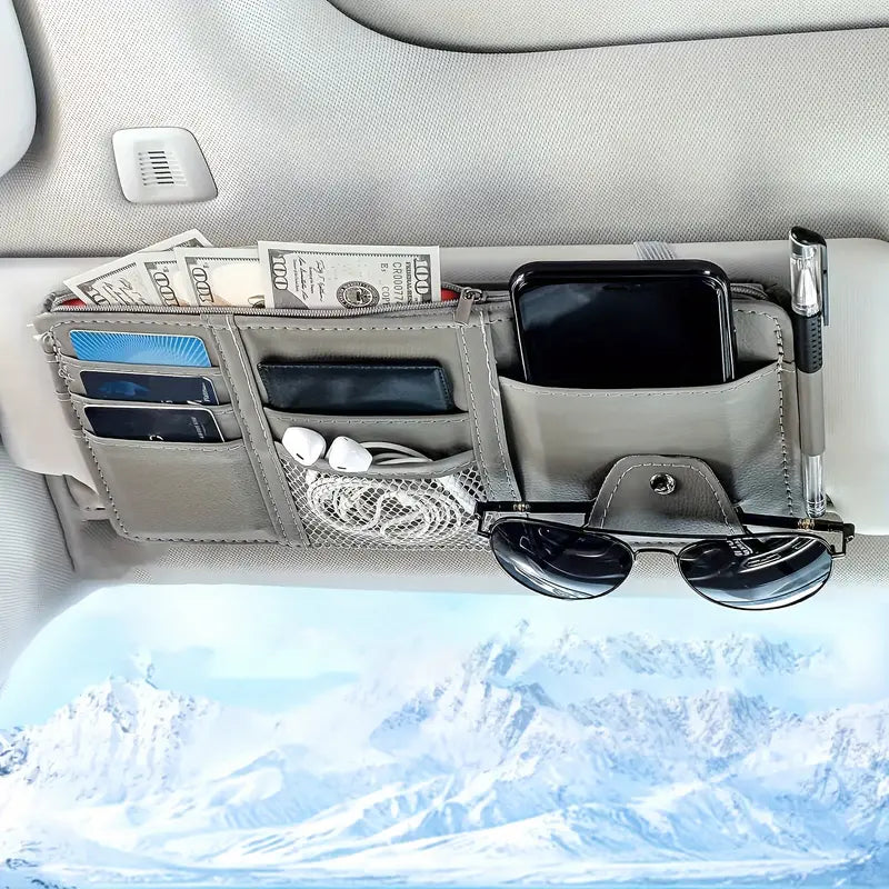 Car Sun Visor Organizer Automotive Gray - DailySale