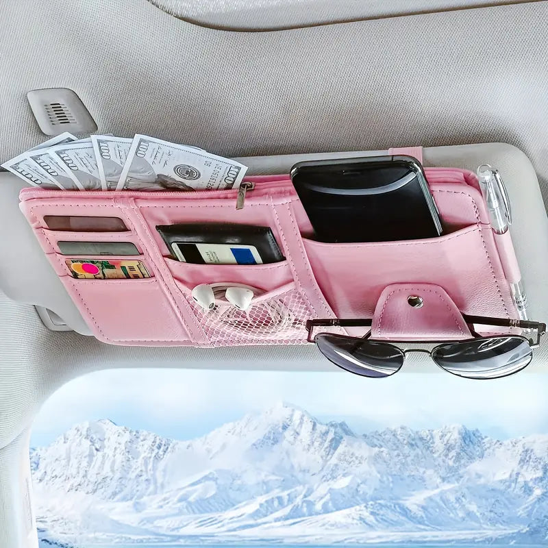 Car Sun Visor Organizer Automotive Pink - DailySale