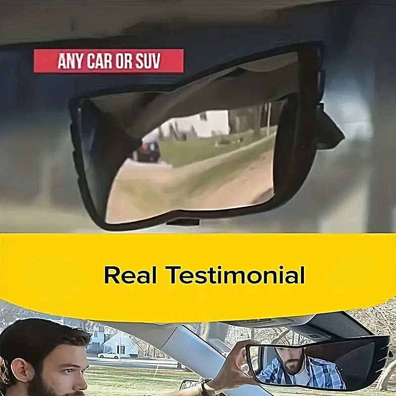 Car Wide Angle Rearview Mirror Curved Interior Large Field Of View Inside Mirror Automotive - DailySale