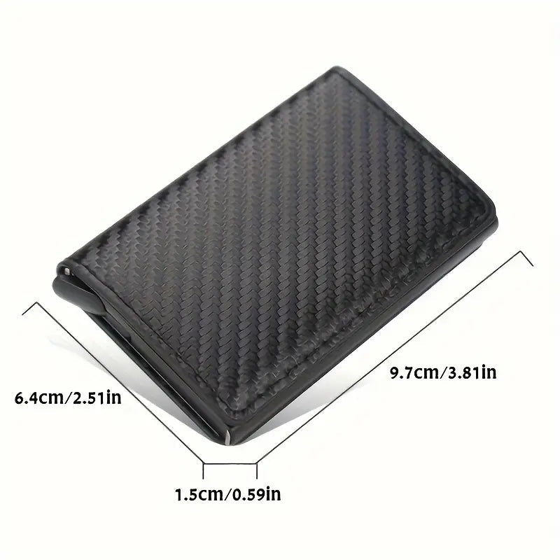 Carbon Fiber Credit Card Holder RFID Blocking, Slim Pop Up Minimalist Wallet Men's Shoes & Accessories - DailySale