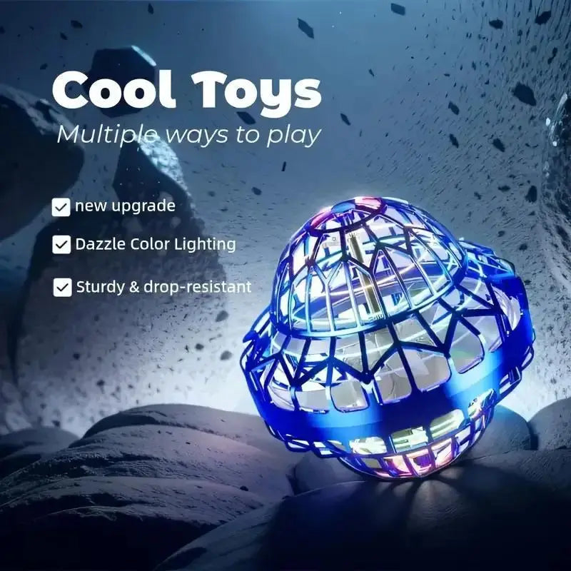 Third-Generation Intelligent Sensor-Enabled UFO Automatic Rotating Flying Toy with Vibrant LED Illumination